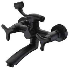 СМЕСИТЕЛЬ KAISER TRIO ДЛЯ ВАННЫ ИЗЛИВ-20 СМ КЕРАМИКА 3-ЛИСТНИК ЧЕРНЫЙ