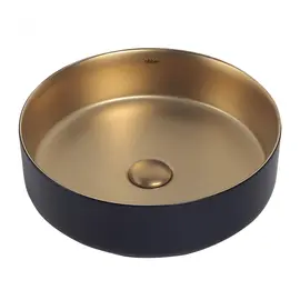 РАКОВИНА НАКЛАДНАЯ ABBER BEQUEM AC2109BG МАТОВОЕ ЗОЛОТО С ЧЕРНЫМ