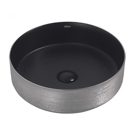 РАКОВИНА НАКЛАДНАЯ ABBER BEQUEM AC2109BS ЧЕРНЫЙ МАТОВЫЙ С СЕРЕБРОМ
