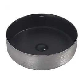 РАКОВИНА НАКЛАДНАЯ ABBER BEQUEM AC2109BS ЧЕРНЫЙ МАТОВЫЙ С СЕРЕБРОМ