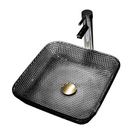 РАКОВИНА НАКЛАДНАЯ СТЕКЛЯННАЯ ABBER GLAS AK2311B ЧЕРНАЯ