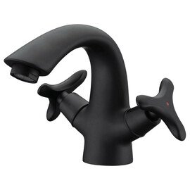 СМЕСИТЕЛЬ KAISER TRIO ДЛЯ РАКОВИНЫ КЕРАМИКА 3-Х ЛИСТНИК ЧЕРНЫЙ