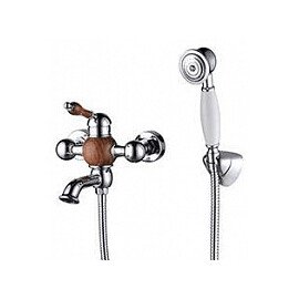 СМЕСИТЕЛЬ KAISER WOOD ДЛЯ ВАННЫ ХРОМ-ДЕРЕВО