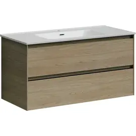 ТУМБА ПОДВЕСНАЯ SANCOS CENTO 990Х450Х500, C ДВУМЯ ЯЩИКАМИ ОСНАЩЕННЫМИ ДОВОДЧИКАМИ, КАРПАТСКАЯ ЕЛЬ, АРТ.CN100KE