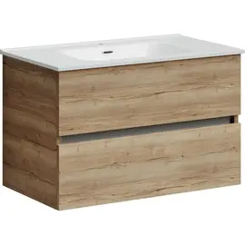 ТУМБА ПОДВЕСНАЯ SANCOS URBAN 790Х450Х550, C ДВУМЯ ЯЩИКАМИ ОСНАЩЕННЫМИ ДОВОДЧИКАМИ, ДУБ ГАЛИФАКС НАТУРАЛЬНЫЙ, АРТ. UR80EG