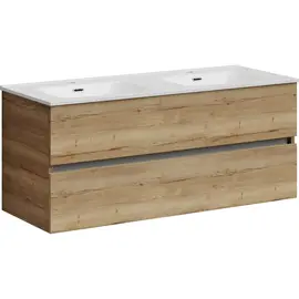 ТУМБА ПОДВЕСНАЯ SANCOS URBAN 1190Х450Х550, C ДВУМЯ ЯЩИКАМИ ОСНАЩЕННЫМИ ДОВОДЧИКАМИ, ДУБ ГАЛИФАКС НАТУРАЛЬНЫЙ, АРТ. UR120-2EG