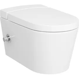 БЕЗОБОДКОВЫЙ ПОДВЕСНОЙ УНИТАЗ VITRA NEST C ФУНКЦИЕЙ БИДЕ, ВСТРОЕННЫМ СМЕСИТЕЛЕМ, С БАЧКОМ VITRA FRESH ДЛЯ МОЮЩЕГО СРЕДСТВА