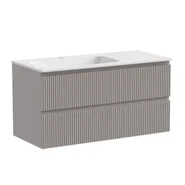 ТУМБА ПОДВЕСНАЯ SANCOS SNOB T ЛЕВАЯ 995Х445Х500, C ДВУМЯ ЯЩИКАМИ ОСНАЩЕННЫМИ ДОВОДЧИКАМИ, DOHA SOFT, АРТ.SNT100LSM