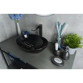 ЧЕРНАЯ ГЛЯНЦЕВАЯ КЕРАМИЧЕСКАЯ РАКОВИНА GID NC920