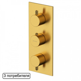 СМЕСИТЕЛЬ ТЕРМОСТАТИЧЕСКИЙ ДЛЯ ДУША СКРЫТОГО МОНТАЖА WHITECROSS Y Y1238GLB ЗОЛОТО БРАШИРОВАННОЕ