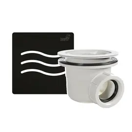 СИФОН ДЛЯ ДУШЕВЫХ ПОДДОНОВ RGW S-010-1 ВОЛНА ЧЕРНЫЙ 90 ММ