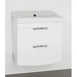 ТУМБА С РАКОВИНОЙ STYLE LINE ПОДВЕСНАЯ ЖАСМИН 2 (2 ЯЩ.), КОМО 60, ЛЮКС БЕЛАЯ, PLUS