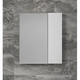 ЗЕРКАЛЬНЫЙ ШКАФ STYLE LINE «СТОКГОЛЬМ» 60 СМ БЕЛЫЙ РИФЛЕНЫЙ СОФТ