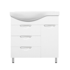 ТУМБА STYLE LINE "ЖАСМИН 82" (3 ЯЩ.) С КОРЗИНОЙ, КОРАЛЛ 82, ПРАВАЯ