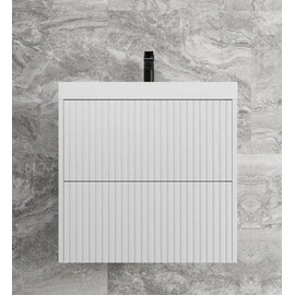 ТУМБА ПОДВЕСНАЯ STYLE LINE "СТОКГОЛЬМ 60", CLASSIC 60, (2 ЯЩ.) БЕЛЫЙ РИФЛЕНЫЙ СОФТ, PUSH