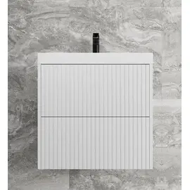 ТУМБА ПОДВЕСНАЯ STYLE LINE "СТОКГОЛЬМ 60", CLASSIC 60, (2 ЯЩ.) БЕЛЫЙ РИФЛЕНЫЙ СОФТ, PUSH