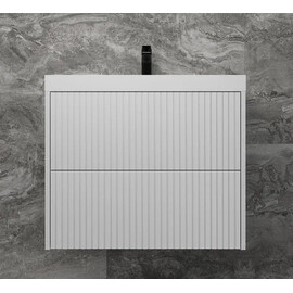 ТУМБА ПОДВЕСНАЯ STYLE LINE "СТОКГОЛЬМ 70", CLASSIC 70, (2 ЯЩ.) БЕЛЫЙ РИФЛЕНЫЙ СОФТ, PUSH