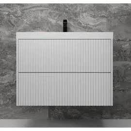 ТУМБА ПОДВЕСНАЯ STYLE LINE "СТОКГОЛЬМ 80", CLASSIC 80, (2 ЯЩ.) БЕЛЫЙ РИФЛЕНЫЙ СОФТ, PUSH