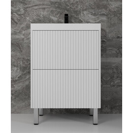 ТУМБА НАПОЛЬНАЯ STYLE LINE "СТОКГОЛЬМ 60", CLASSIC 60, (2 ЯЩ.) БЕЛЫЙ РИФЛЕНЫЙ СОФТ, PUSH