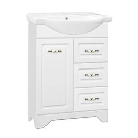 ТУМБА С РАКОВИНОЙ STYLE LINE ОЛЕАНДР-2 65 (3 ЯЩ.) ПОД УМЫВАЛЬНИК БАЙКАЛ 65, БЕЛАЯ