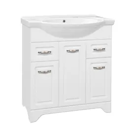 ТУМБА С РАКОВИНОЙ STYLE LINE ОЛЕАНДР-2 75 (2ЯЩ.) ПОД УМЫВАЛЬНИК БАЙКАЛ 75, БЕЛАЯ