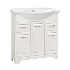 ТУМБА С РАКОВИНОЙ STYLE LINE ОЛЕАНДР-2 75 (2ЯЩ.) ПОД УМЫВАЛЬНИК БАЙКАЛ 75, РЕЛЬЕФ ПАСТЕЛЬ