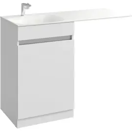 AQWELLA "FORMA" ТУМБА ПОД УМЫВАЛЬНИК С КОРЗИНОЙ СЛЕВА, ЦВЕТ БЕЛЫЙ, FOR0105KL