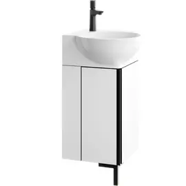 AQWELLA "PORTO" ТУМБА УГЛОВАЯ ПОД УМЫВАЛЬНИК, ЦВЕТ БЕЛЫЙ/ЧЕРНЫЙ, POR0104WB