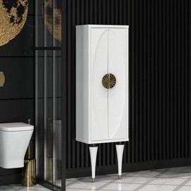 ПЕНАЛ OPADIRIS ИБИЦА, ПОДВЕСНОЙ С НОЖКАМИ, БЕЛЫЙ/ЗОЛОТО