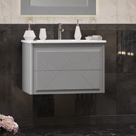 ТУМБА OPADIRIS ЛУИДЖИ 80 ПОДВЕСНАЯ, СЕРЫЙ МАТОВЫЙ (ПОД РАКОВИНУ DREJA ЭЙФОРИЯ 80)