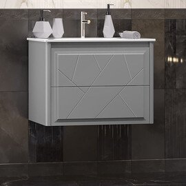 ТУМБА OPADIRIS ЛУИДЖИ 70 ПОДВЕСНАЯ, СЕРЫЙ МАТОВЫЙ (ПОД РАКОВИНУ CERASTYLE IBIZA 71)