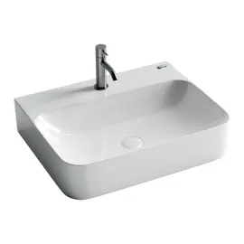 УМЫВАЛЬНИК AURA С 1 ОТВЕРСТИЕМ ДЛЯ СМЕСИТЕЛЯ, БЕЗ ПЕРЕЛИВА 610*480*140ММ