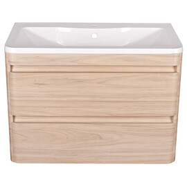 ТУМБА ПОДВЕСНАЯ STYLE LINE "АТЛАНТИКА 80", 2 ЯЩИКА, ЛЮКС ЯСЕНЬ ПЕРЛАМУТР, PLUS