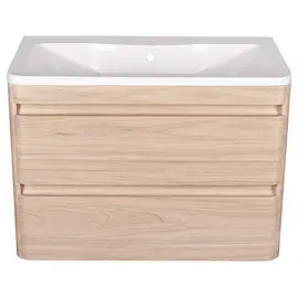 ТУМБА ПОДВЕСНАЯ STYLE LINE "АТЛАНТИКА 80", 2 ЯЩИКА, ЛЮКС ЯСЕНЬ ПЕРЛАМУТР, PLUS