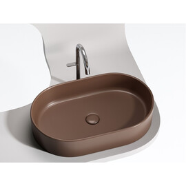 УМЫВАЛЬНИК ЧАША НАКЛАДНАЯ ОВАЛЬНАЯ CERAMICA NOVA ELEMENT 608X385X122 ММ, ТЕМНО-КОРИЧНЕВЫЙ МАТОВЫЙ