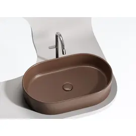 УМЫВАЛЬНИК ЧАША НАКЛАДНАЯ ОВАЛЬНАЯ CERAMICA NOVA ELEMENT 608X385X122 ММ, ТЕМНО-КОРИЧНЕВЫЙ МАТОВЫЙ