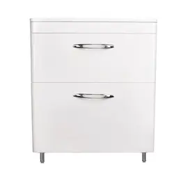 ТУМБА НАПОЛЬНАЯ STYLE LINE "КАРЕ 70", 2 ЯЩИКА, ЛЮКС БЕЛАЯ, PLUS