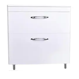 ТУМБА НАПОЛЬНАЯ STYLE LINE "КАРЕ 80", 2 ЯЩИКА, ЛЮКС БЕЛАЯ, PLUS