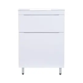 ТУМБА НАПОЛЬНАЯ STYLE LINE "БЕРГАМО МИНИ 60" (2 ЯЩ.) ЛЮКС АНТИСКРЕЙТЧ БЕЛЫЙ, PLUS