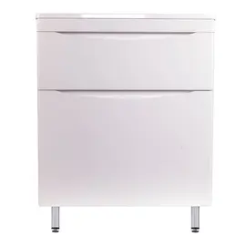 ТУМБА НАПОЛЬНАЯ STYLE LINE "БЕРГАМО МИНИ 70" (2 ЯЩ.) ЛЮКС АНТИСКРЕЙТЧ БЕЛЫЙ, PLUS