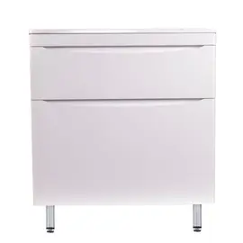 ТУМБА НАПОЛЬНАЯ STYLE LINE "БЕРГАМО МИНИ 80" (2 ЯЩ.) ЛЮКС АНТИСКРЕЙТЧ БЕЛЫЙ, PLUS