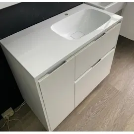 ТУМБА НАПОЛЬНАЯ STYLE LINE "БАРСЕЛОНА 90" ПРАВАЯ (2 ЯЩ.) С ВЫКАТНОЙ КОРЗИНОЙ, ЛЮКС БЕЛАЯ, PLUS