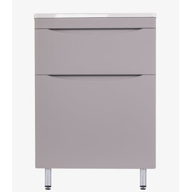 ТУМБА НАПОЛЬНАЯ STYLE LINE "БЕРГАМО МИНИ 60" (2 ЯЩ.) ЛЮКС АНТИСКРЕЙТЧ СЕРЫЙ, PLUS