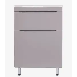 ТУМБА НАПОЛЬНАЯ STYLE LINE "БЕРГАМО МИНИ 60" (2 ЯЩ.) ЛЮКС АНТИСКРЕЙТЧ СЕРЫЙ, PLUS