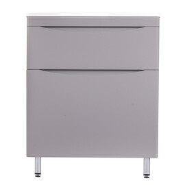 ТУМБА НАПОЛЬНАЯ STYLE LINE "БЕРГАМО МИНИ 70" (2 ЯЩ.) ЛЮКС АНТИСКРЕЙТЧ СЕРЫЙ, PLUS