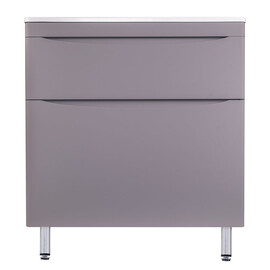 ТУМБА НАПОЛЬНАЯ STYLE LINE "БЕРГАМО МИНИ 80" (2 ЯЩ.) ЛЮКС АНТИСКРЕЙТЧ СЕРЫЙ, PLUS