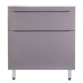 ТУМБА НАПОЛЬНАЯ STYLE LINE "БЕРГАМО МИНИ 80" (2 ЯЩ.) ЛЮКС АНТИСКРЕЙТЧ СЕРЫЙ, PLUS