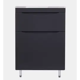 ТУМБА НАПОЛЬНАЯ STYLE LINE "БЕРГАМО МИНИ 60" (2 ЯЩ.) ЛЮКС АНТИСКРЕЙТЧ ЧЕРНЫЙ, PLUS