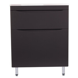 ТУМБА НАПОЛЬНАЯ STYLE LINE "БЕРГАМО МИНИ 70" (2 ЯЩ.) ЛЮКС АНТИСКРЕЙТЧ ЧЕРНЫЙ, PLUS