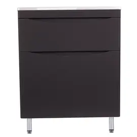 ТУМБА НАПОЛЬНАЯ STYLE LINE "БЕРГАМО МИНИ 70" (2 ЯЩ.) ЛЮКС АНТИСКРЕЙТЧ ЧЕРНЫЙ, PLUS